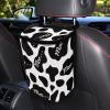 Dajingkj Cow Print Car Trash Bin with Lid Foldable Car Organizer Leak Proof Hanging Car Rubbish Can Waterproof Car Garbage Can Multipurpose Storage Container Car SUV Truck view 3