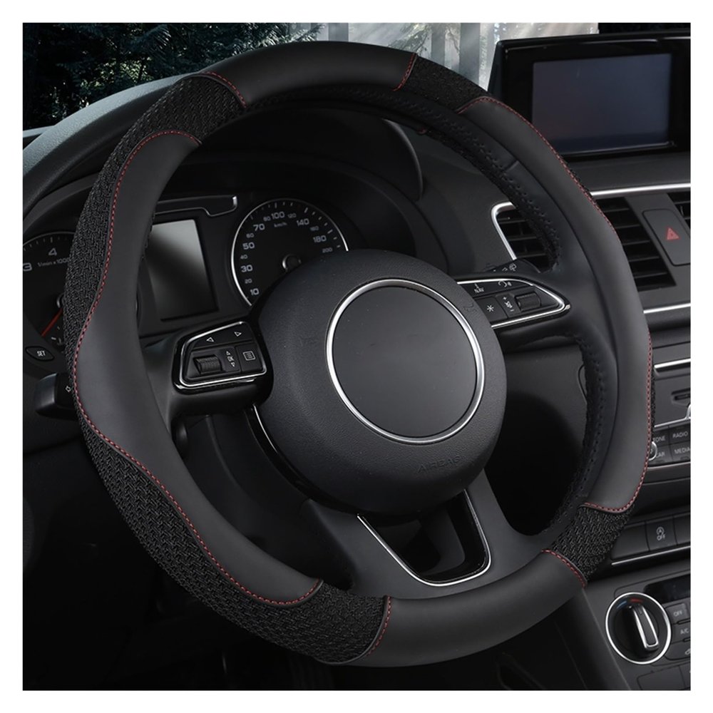 FUERU Car Steering Wheel Cover Set Car Steering Wheel Cover Comfortable Leather Sweat-Absorbing and Breathable Car Interior (Color : 5#)