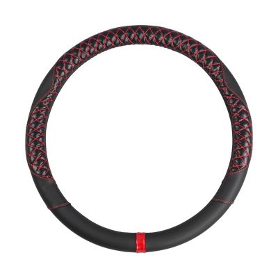 FUERU Car Steering Wheel Cover Set Car Steering Wheel Cover Comfortable Leather Durable Car Interior Decorative Accessories (Color : 3#)