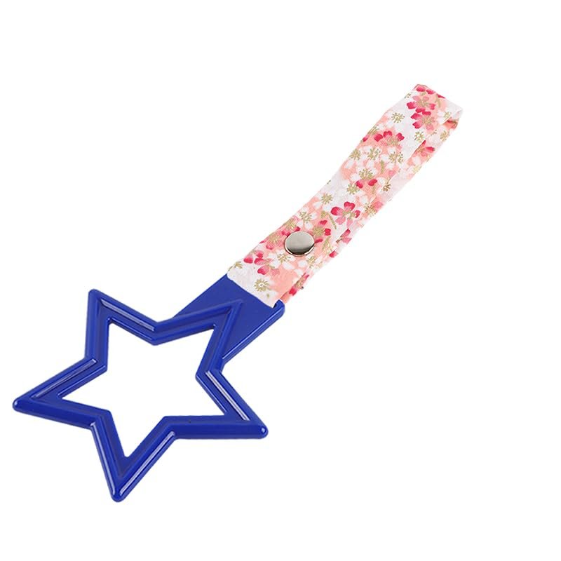 Q1-TECH, JDM Tsurikawa Ring Japanese Subway Train Bus Car Handle Cute Star Shaped Handle Hand Strap Rear Front Bumper Warning Rings Drift Charm Drift Bosozoku Car Accessory (Blue -PKF)