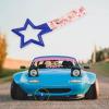 Q1-TECH, JDM Tsurikawa Ring Japanese Subway Train Bus Car Handle Cute Star Shaped Handle Hand Strap Rear Front Bumper Warning Rings Drift Charm Drift Bosozoku Car Accessory (Blue -PKF) view 2