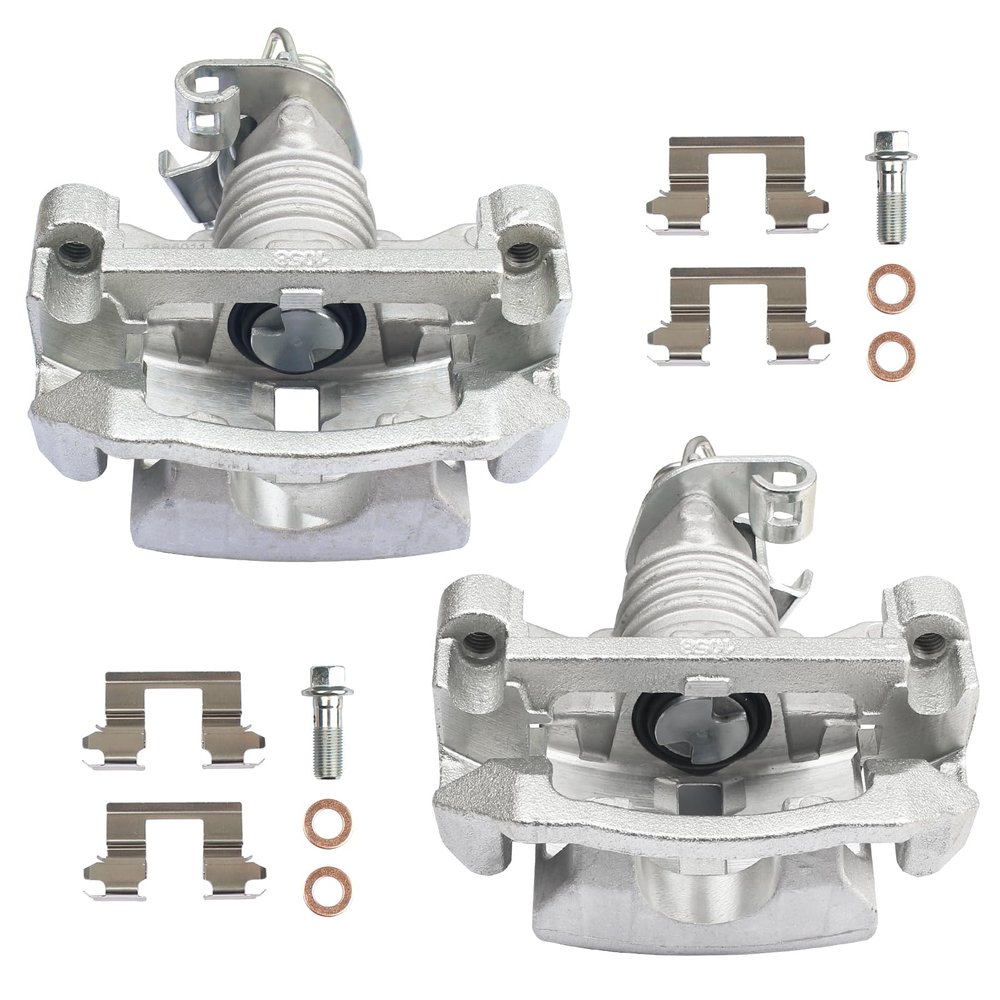 Autoround 18B5010 18B5011 Rear Disc Brake Caliper Assembly with Bracket fit for 11-13 Chevy Impala/ 14-16 Impala Limited, 05-09 Buick LaCrosse/Allure, 04-08 Pontiac Grand Prix, Both Driver Passenger