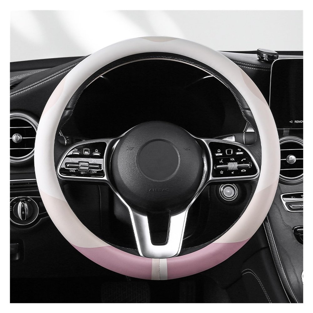 FUERU Car Steering Wheel Cover Set Universal Car Steering Wheel Cover Ultra-Thin Leather Grip Comfortable Car Interiors Gift (Color : 4#)