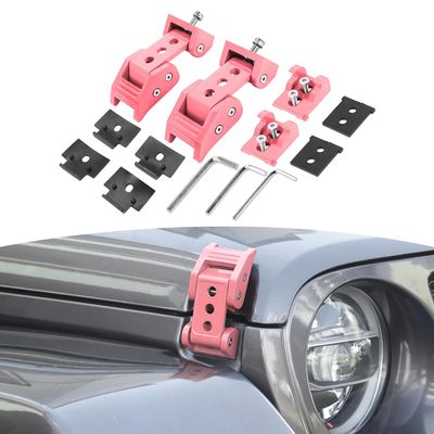 RT-TCZ Aluminum Hood Latches Catches Pink for Jeep Wrangler/Gladiator 2007+