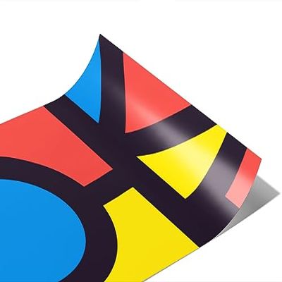 Rwraps Rainbow Abstract Basic Geometry Gloss Vinyl Film Wrap 59in x 16ft Vinyl Vehicle Car Film Sheet Roll