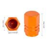 Unifizz Car 4pcs Orange Tire Stem Valve Caps Wheel Valve Covers Dustproof Hexagon Shape Aluminium Alloy Tire Cap view 2
