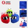HTLNUZD Full Face Motorcycle Helmet Cover Easy to Install Dust Cap Motorcycle Helmet Fun Rides, Cartoon Fluffy Plush Set for Motorcycle Christmas Hats (Frog-Blue) view 3