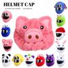 HTLNUZD Full Face Motorcycle Helmet Cover Easy to Install Dust Cap Motorcycle Helmet Fun Rides, Cartoon Fluffy Plush Set for Motorcycle Christmas Hats (Ghost-Black) view 2