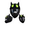 HTLNUZD Full Face Motorcycle Helmet Cover Easy to Install Dust Cap Motorcycle Helmet Fun Rides, Cartoon Fluffy Plush Set for Motorcycle Christmas Hats (Ghost-Black) view 3