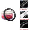 Car Steering Wheel Cover with Bling Rhinestones PU Leather Anti-Slip 15 Inch Car Wheel Protector for Women Girl Universal Fit Suvs,Vans,Sedans,Car Hot Pink view 3