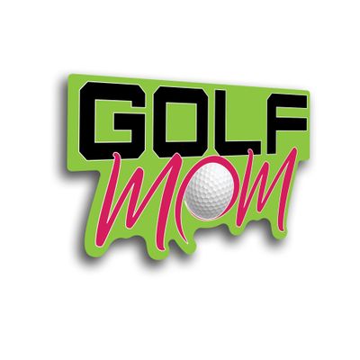 Sports Mom Vinyl Decals Stickers - Baseball, Softball, Basketball, Soccer, Cheer, Football, Golf, Gym, Gymnastics, Tennis - Decals are 6 Inches At Largest Point (Golf Mom)