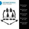 TRQ Front Steering & Suspension Kit Ball Joint Sway Bar Stabilizer Link Tie view 2