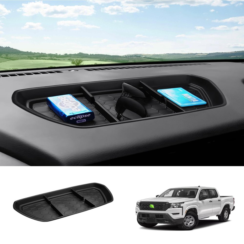 Autorder Center Console Dash Organizer for Nissan Frontier 2022 2023 2024 Accessories Dashboard Insert Tray Storage Box