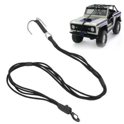 Horoper RC Crawler Winch Strap, Elastic Towing Trailer Rope Strap with Hooks - for 1/10 and 1/8 Scale RC Cars(Black)