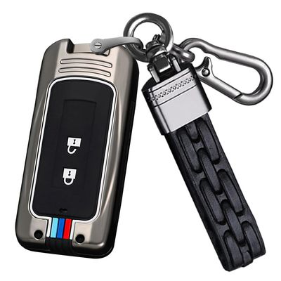 SANRILY Luminous 3 Button Key Fob Cover Case Fit for Mitsubishi Outlander Lancer Eclipse Mirage Keyless with Keychain Black