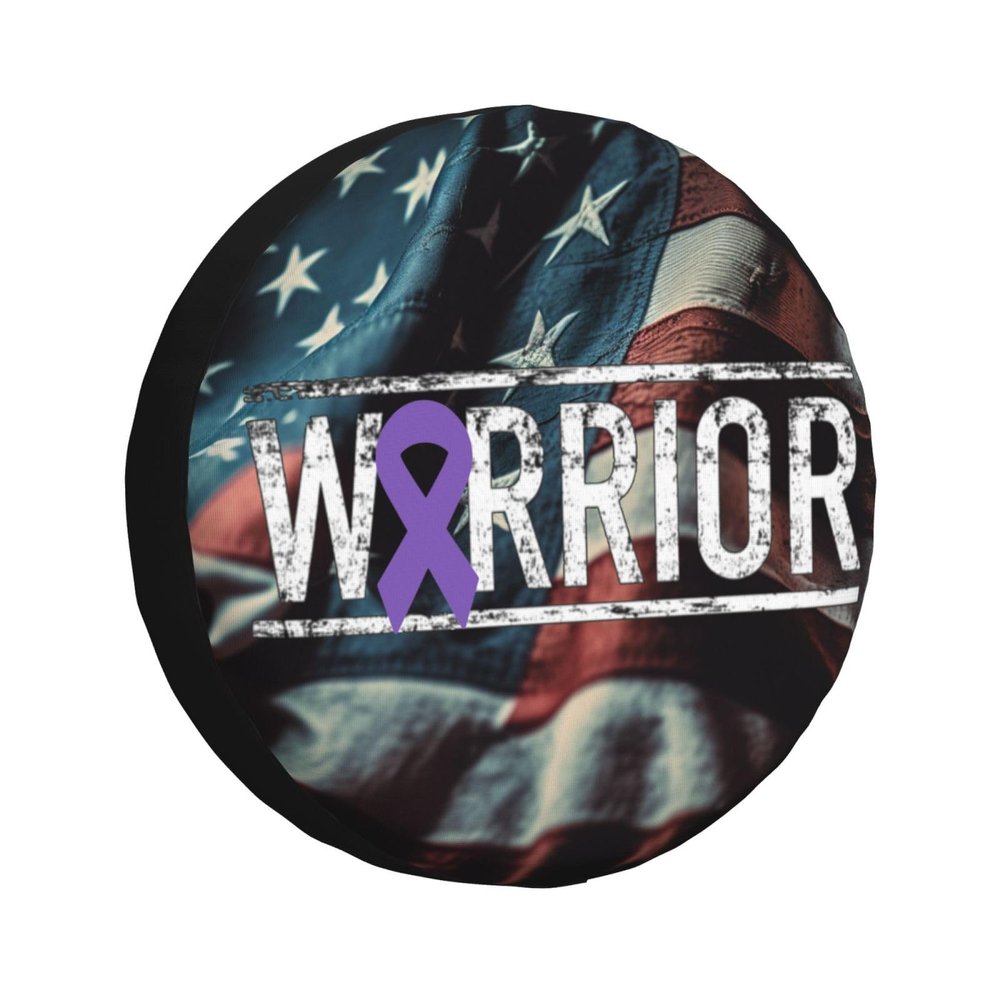 Pancreatic Cancer Warrior Awareness Ribbon Tire Cover Waterproof Wheel Cover for SUV Truck Trailer Camper Rv 16 in