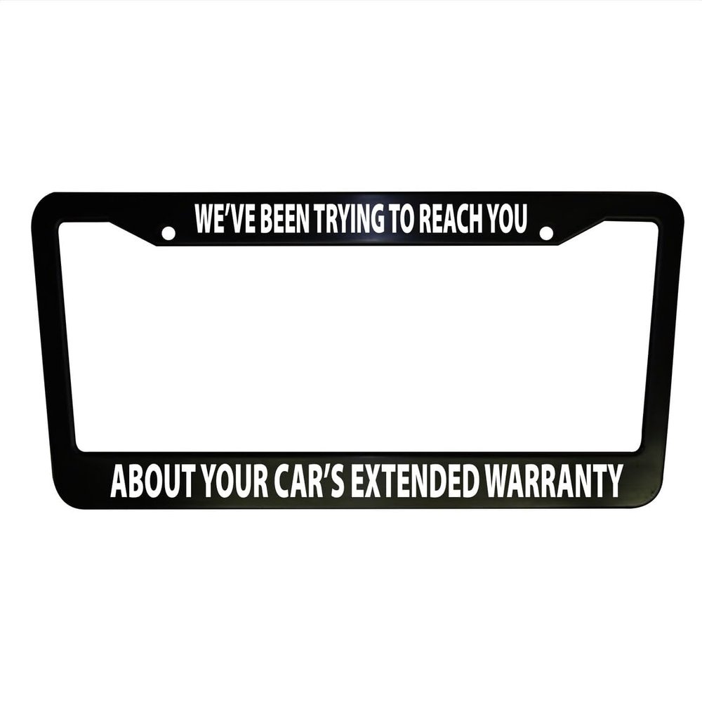 1pc - Car Extended Warranty Funny Black Plastic or Aluminum License Plate Frame Truck Car Van Dcor Car Accessories Meme Gifts Auto Parts (Plastic)