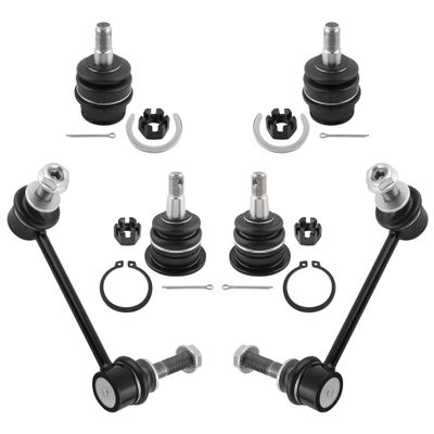 BOXI (Set of 6) Front Upper Lower Ball Joints + Sway Bar End Links fit for Lexus GX470 2003-2009 / for Toyota 4Runner 2003-2017 / for Toyota FJ Cruiser 2007-2014 / K90677 K90683 K500017 K500018