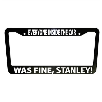 1pc - The Office Funny Black Plastic or Aluminum License Plate Frame Truck Car Van Dcor Car Accessories Meme Gifts Auto Parts (White Graphics, Aluminum Frame)
