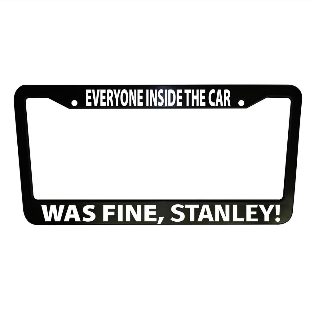 1pc - The Office Funny Black Plastic or Aluminum License Plate Frame Truck Car Van Dcor Car Accessories Meme Gifts Auto Parts (White Graphics, Aluminum Frame)