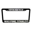 1pc - The Office Funny Black Plastic or Aluminum License Plate Frame Truck Car Van Dcor Car Accessories Meme Gifts Auto Parts (White Graphics, Aluminum Frame) view 1
