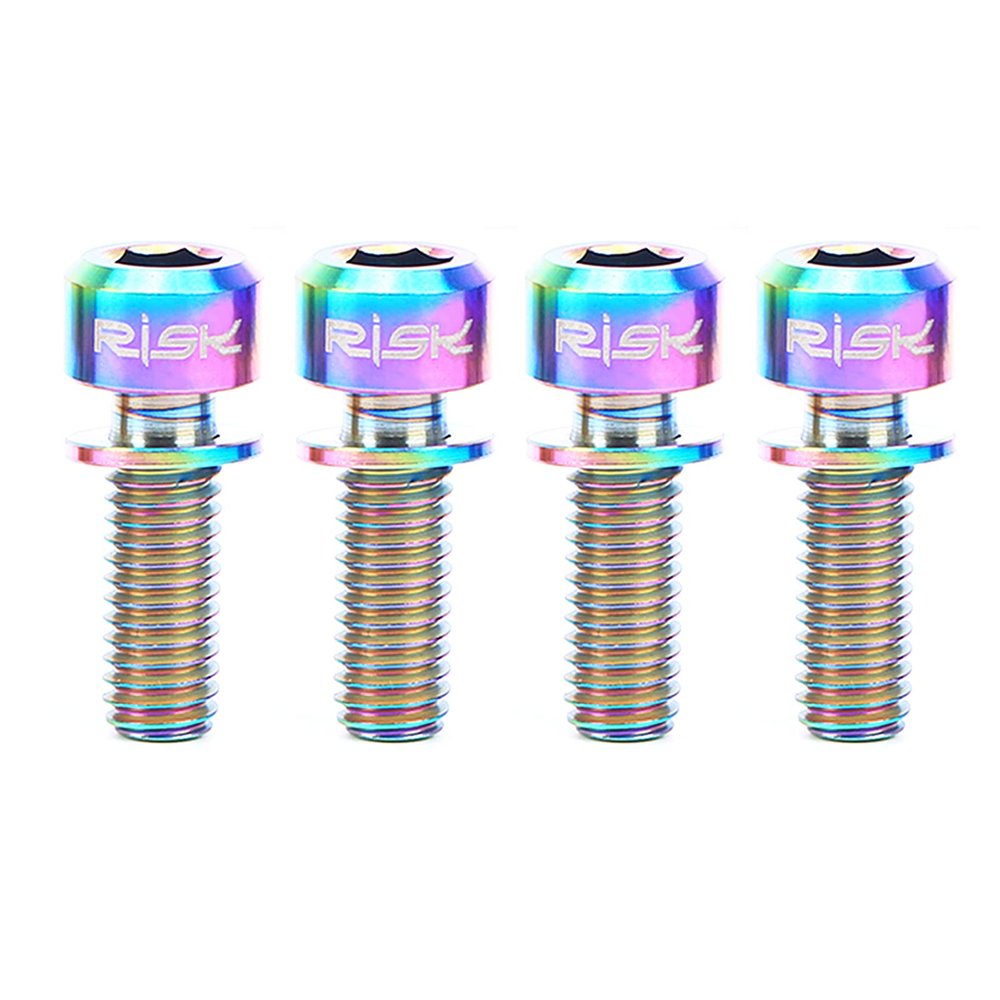 HUIOP Ti Bolts, 4PCS M618/20mm Titanium Ti Bolts Screws for Disc Brake Caliper with Adaptor Spacer