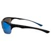 Optic Edge Shakedown Wraparound Sports & Motorcycle Sunglasses for Men or Women Black Semi-Rimless Frame w/Dielectric Blue Mirror Lens view 3