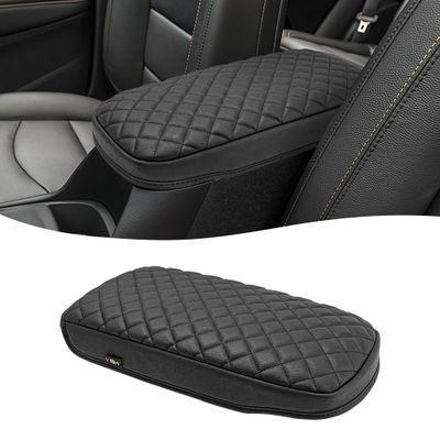 KBH Center Console Armrest Cover for 2018-2024 Chevy Equinox, GMC Terrain, Vinyl Leather Interior Accessories, Middle Console Lid Protector, Arm Rest Cushion Pad, Anti-Scratch, Black