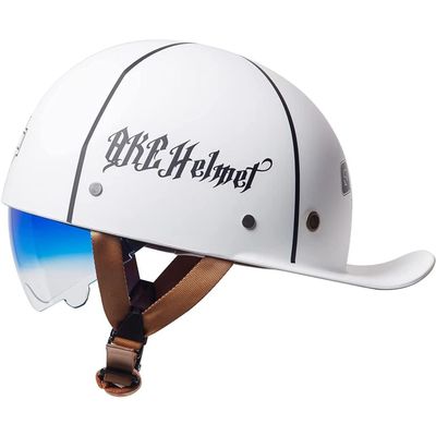 YMKJGZS Retro Half Helmet Baseball Cap Vintage Couple Low Brim Lightweight and Breathable Motorcycle - DOT Approved Motorcycle German Style Helmets for Scooter Moped Cruiser Chopper ATV (5,M)