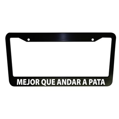 1pc - Mejor que Andar a Pata Funny Black Plastic, Aluminum License Plate Frame Truck Parts Car Accessories Van Decor Spanish Vehicle Frames (Chrome Graphics, Plastic Frame)