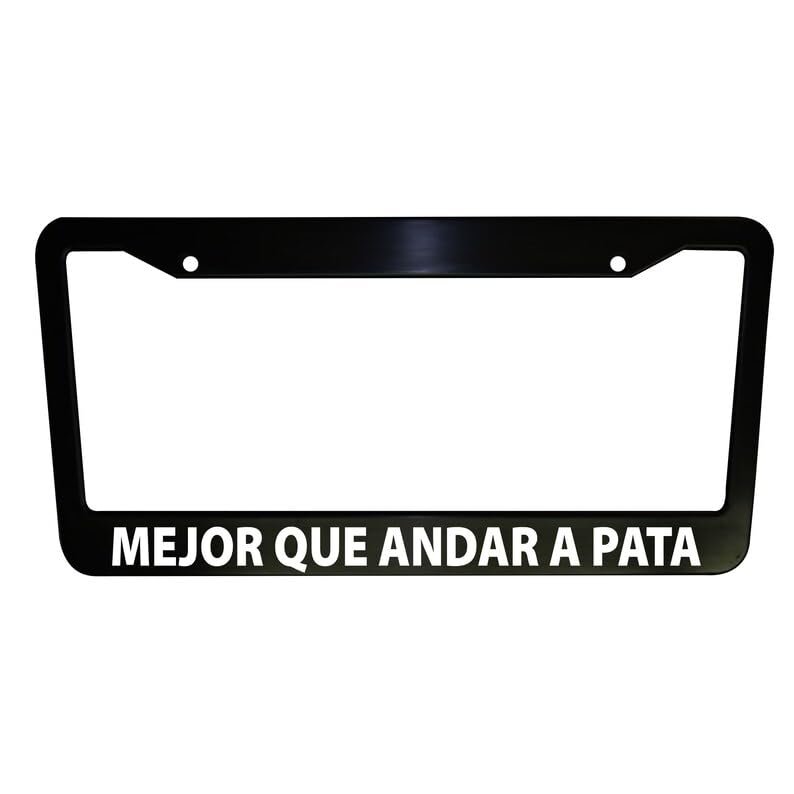 1pc - Mejor que Andar a Pata Funny Black Plastic, Aluminum License Plate Frame Truck Parts Car Accessories Van Decor Spanish Vehicle Frames (Chrome Graphics, Plastic Frame)