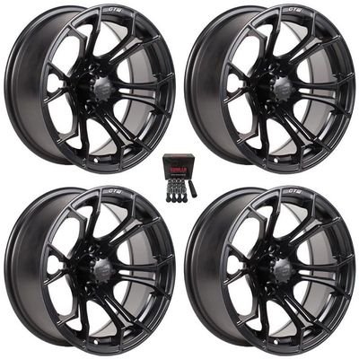 GTW Spyder 14" Golf Cart Wheels/Rims Black