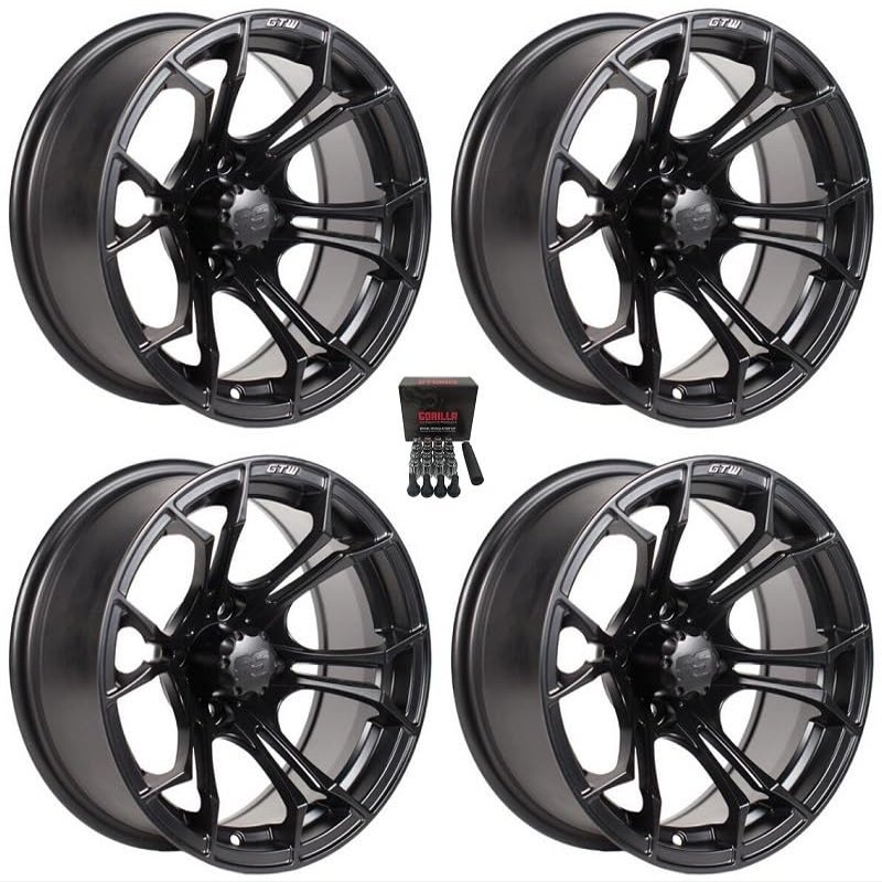 GTW Spyder 14" Golf Cart Wheels/Rims Black