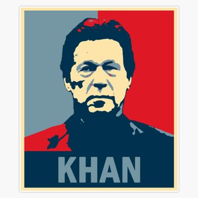 Imran Khan - PTI Flag Sticker Vinyl Decal Bumper Sticker 5"