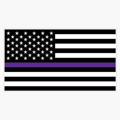 American Flag - Thin Purple Line Sticker Vinyl Decal Bumper Sticker 5"