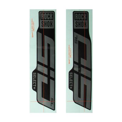 RockShox SID SL D1 Decal Kit - Gloss Grey Fork Graphics for SID SL Ultimate 29 & 2024+ Diffusion Black Bikes