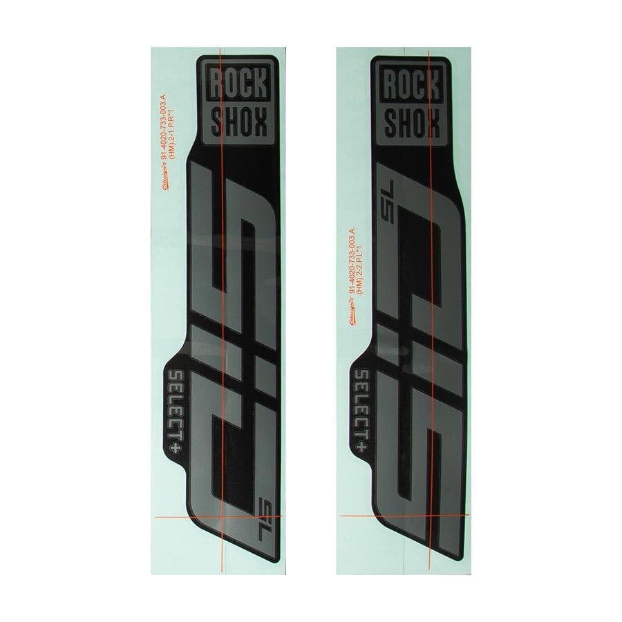 RockShox SID SL D1 Decal Kit - Gloss Grey Fork Graphics for SID SL Ultimate 29 & 2024+ Diffusion Black Bikes