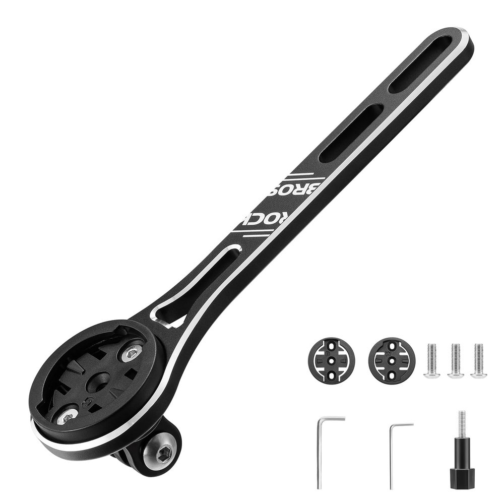 ROCKBROS Bike Computer Mount, Out Front Aluminum Bicycle Computer Mount for Road Bikes Aero Integrated Handlebar Compatible with Garmin, Wahoo, Bryton and GoPro