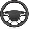 Black Leather Car Steering Wheel Cover for Ford Transit Connect Tourneo Custom Grand Tourneo Connect 2014-2020 Hand-Stitched Car Steering Wheel Cover view 1