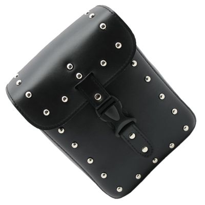 INOOMP 1pc Pu Motorcycle Saddlebag Cruiser Style Tool Bag for Electromobiles and Motorcycles Convenient Black Side Storage Pouch for Travel and Luggage