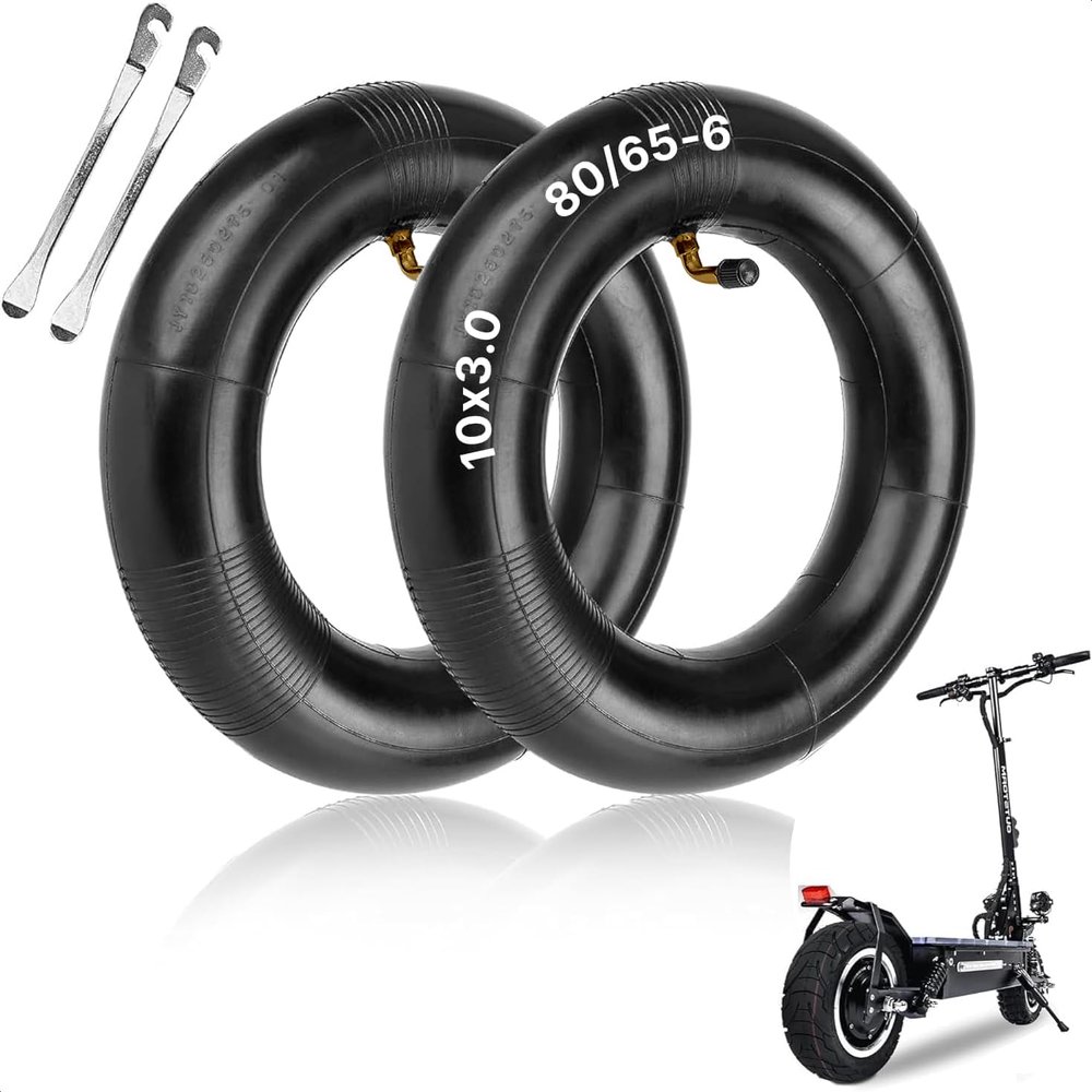 2 Pcs 10x3in Electric Scooter Inner Tube Set - 80/65-6 Inner Tubes for Bike Tires Made From Rubber - 10 Inch Tire Tube Set for 2-3.5" Tires - Easy Installation Tire Tubes with 2 Tire Levers Included