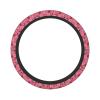 Pink Leaves Camo Printed Steering Wheel Covers Elastic Car Steering Wheel Cover Anti-Slip Car Steering Wheel Protector Universal 15 Inch Car Accessories view 1