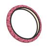 Pink Leaves Camo Printed Steering Wheel Covers Elastic Car Steering Wheel Cover Anti-Slip Car Steering Wheel Protector Universal 15 Inch Car Accessories view 2