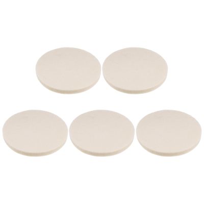 HARFINGTON 5pcs Wool Felt Polishing Pads, 4 inch Buffing Wheel Polish Pad Flocking Hook & Loop Back for Car Glass Plastic Metal Stone