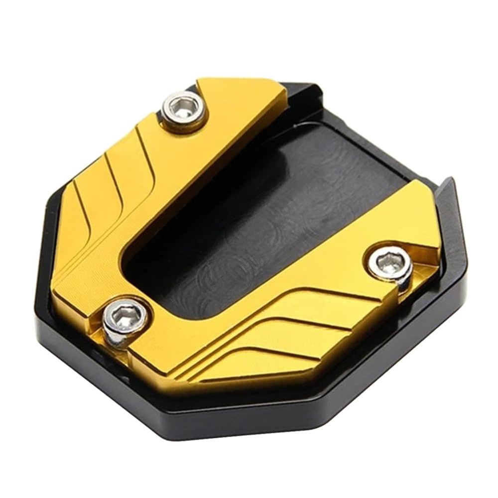 LIRU Motorcycle Support Plate, CNC Aluminum Alloy Kickstand Coaster Rest Pad, Parking Stand Plate Kickstand Extenders Compatible For Universal Motorcycle, Gold