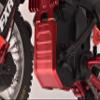 Aluminum 7075 Skid Plate Set for LOSI 1:4 Promoto MX Motorcycle Dirt Bike RTR FXR LOS06000 LOS06002 Upgrades - Red view 2