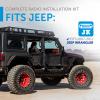 Proscenium PRO-JKRIK1 Aftermarket Double DIN Radio All-in-One Installation Kit with Antenna Adapter and Back-Up Camera for Compatible Radios, Designed to Fit Jeep Wrangler JK Models, Black view 2