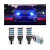 BESULEN 4 Pack LED Car Reverse Lights, T15 4014 45SMD Chipsets Backup Light Blinker Bulb, Car Brake Stop Canbus Error Free Turn Signal Light, Non Polarity 12V DC W16W (Blue) view 1