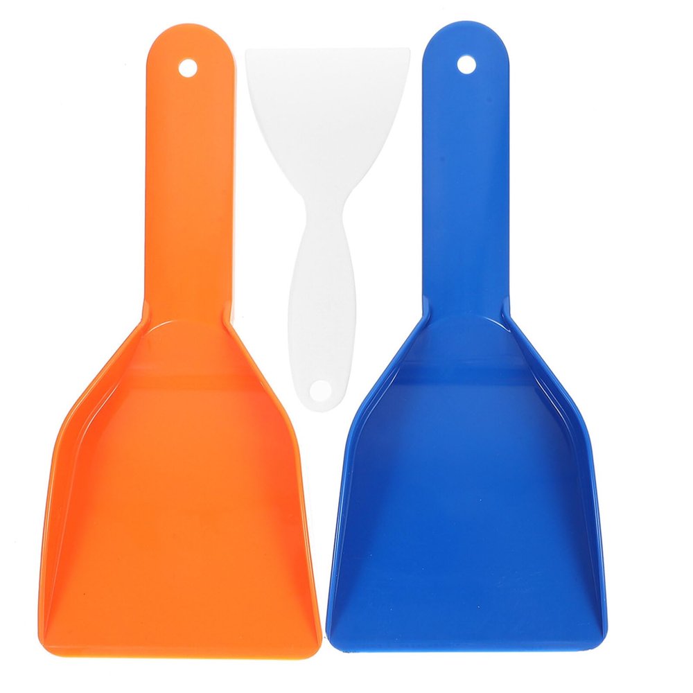 Happyyami 3pcs Plastic Freezer Scraper Car Snow Scraper Ice Scraper for Refrigerator Frost Remover Tools Flat Freezer Removal Fridge Defroster Ice Removal Scooper Snow Plow Household Pp