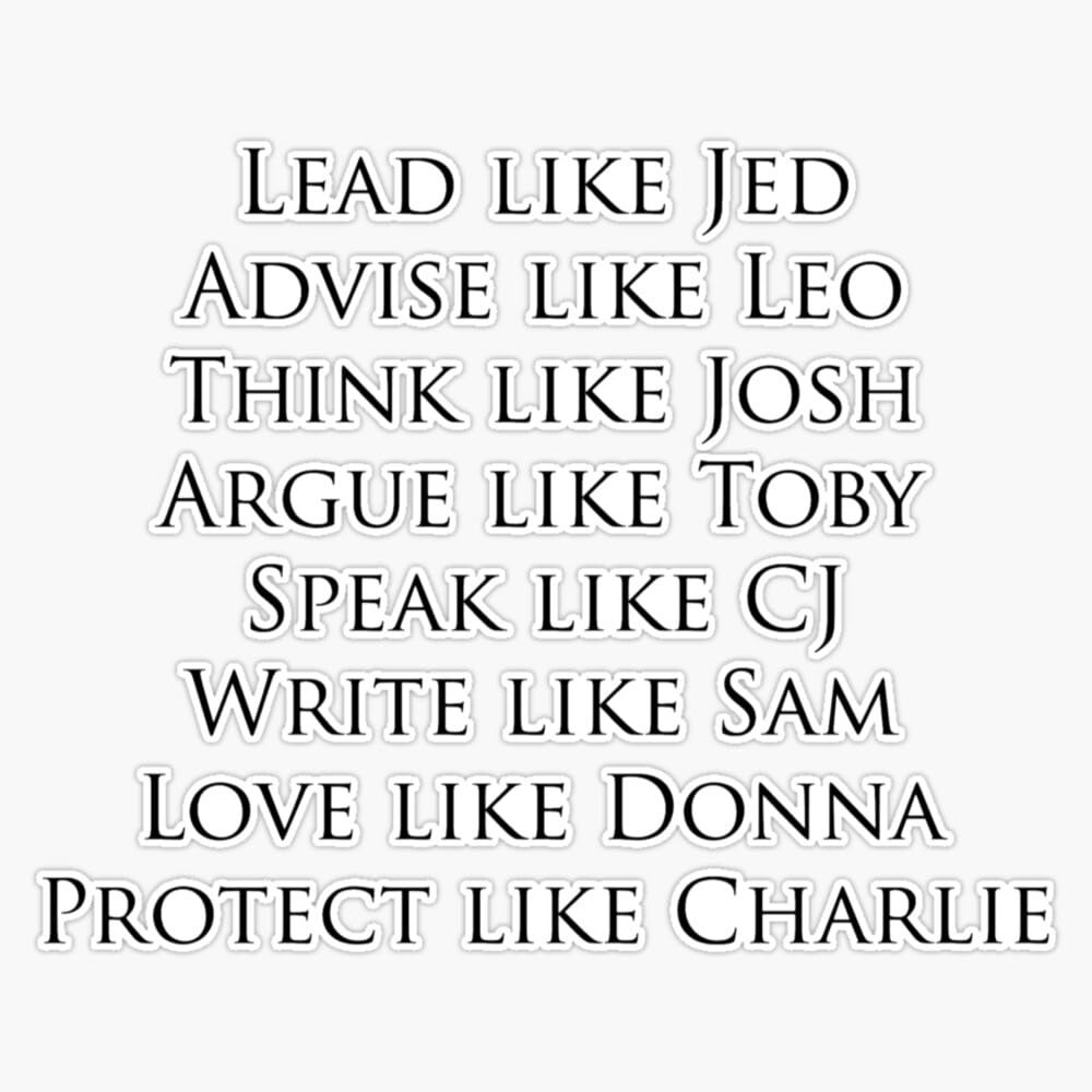 Magnet The West Wing Personalities Magnet Vinyl Decal Sticker 5"
